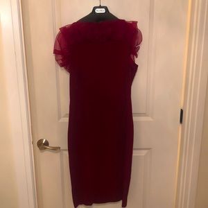 MaxMara Beautiful Burgundy Ruffle Cocktail Dress